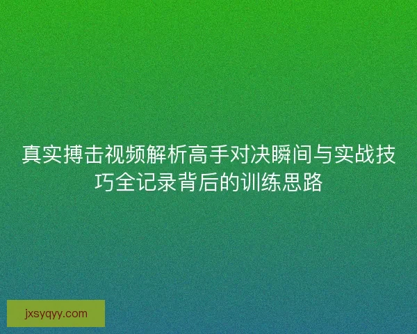 真实搏击视频解析高手对决瞬间与实战技巧全记录背后的训练思路